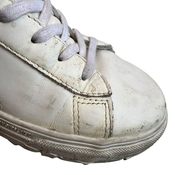 P448 low top sneakers white leather perforated logo EU 37 US 7 womens lace up - Picture 13 of 14